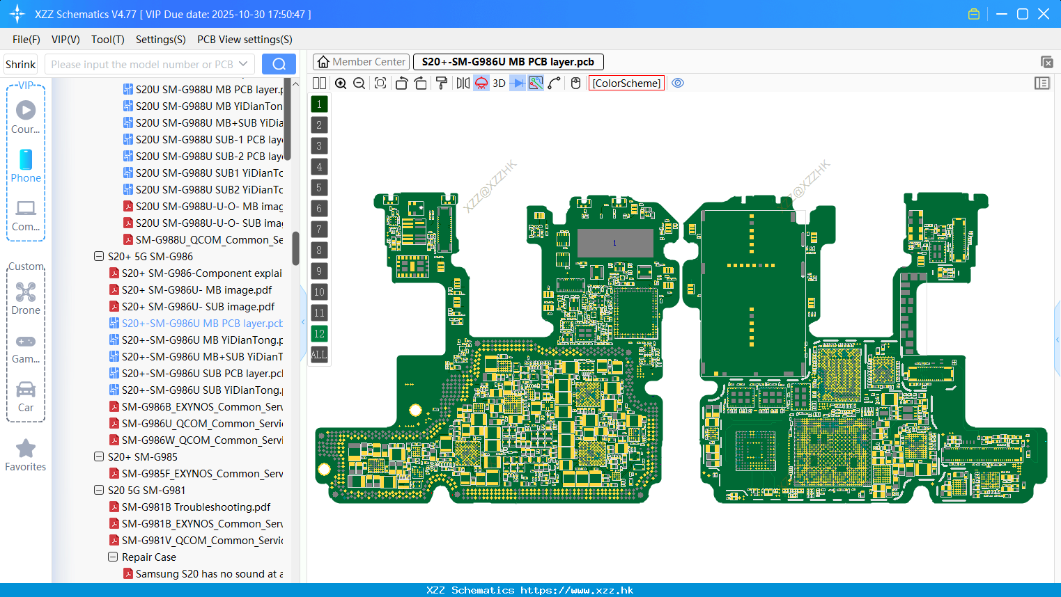 Samsung S20+-SM-G986U MB PCB Layer